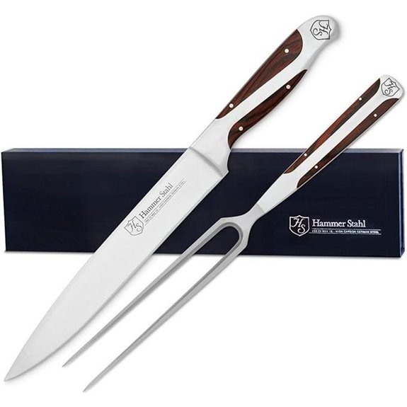 German Forged Carbon Steel Carving Knife & Fork Set