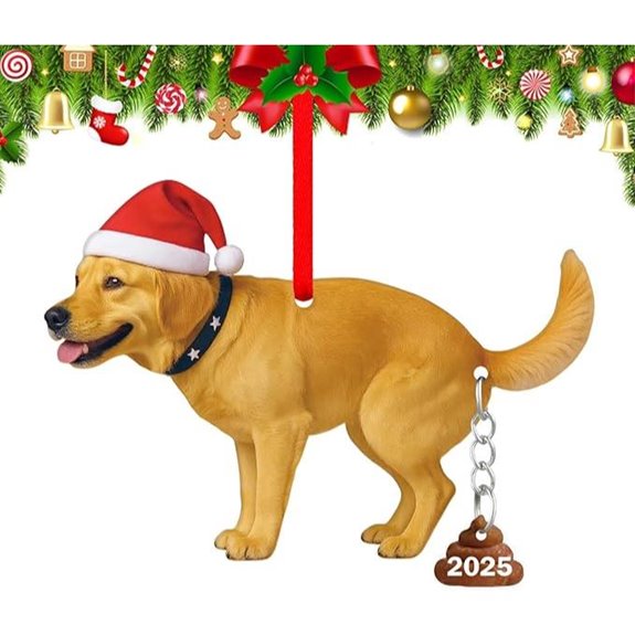golden retriever christmas ornament