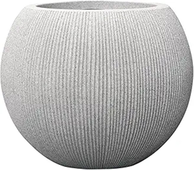 14.5 Inch Gray Round Plastic Outdoor Plant Pot