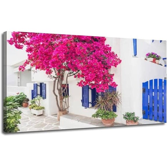 Greek Village Canvas Wall Art 20x40 Inch