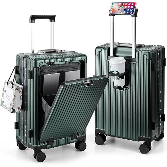 MRPLUM Green Hardside Spinner Carry-On with USB