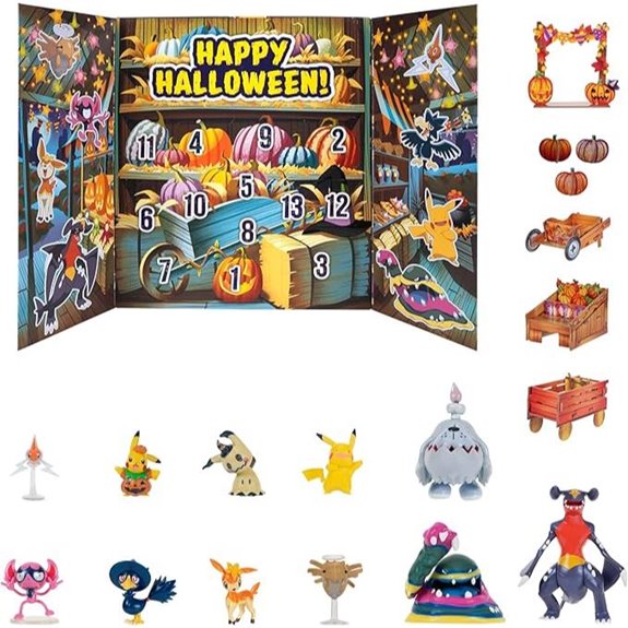 Pokemon Halloween Calendar 2025 with Battle Figures