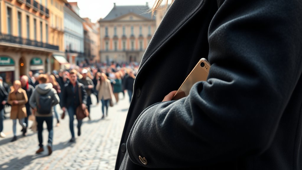 handle phone discreetly outdoors