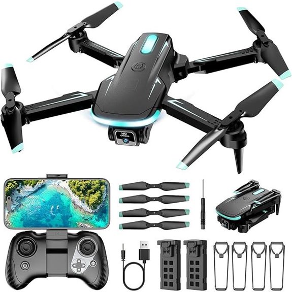 Foldable 1080P HD Drone with Batteries & Carrying Case