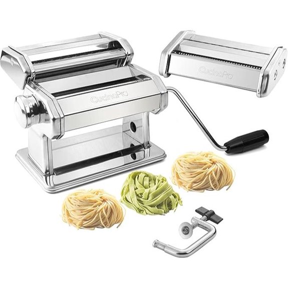 Heavy Duty Pasta Maker with Attachments and Recipe Guide