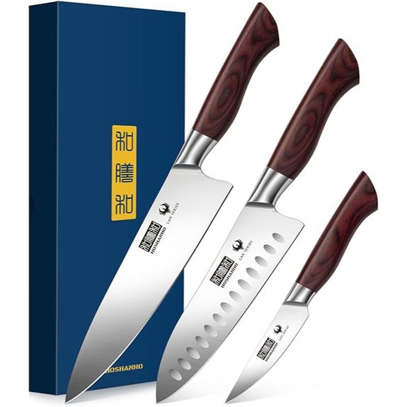 HOSHANHO 3-Piece High Carbon Steel Kitchen Knives