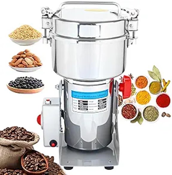 Commercial Grain Grinder 3000W Stainless Steel 5 Blades