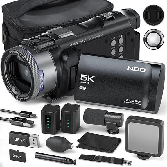 True 5K Video Camcorder with 48MP and Accessories