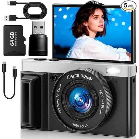 4K 64MP Vlogging Camera with 16X Zoom