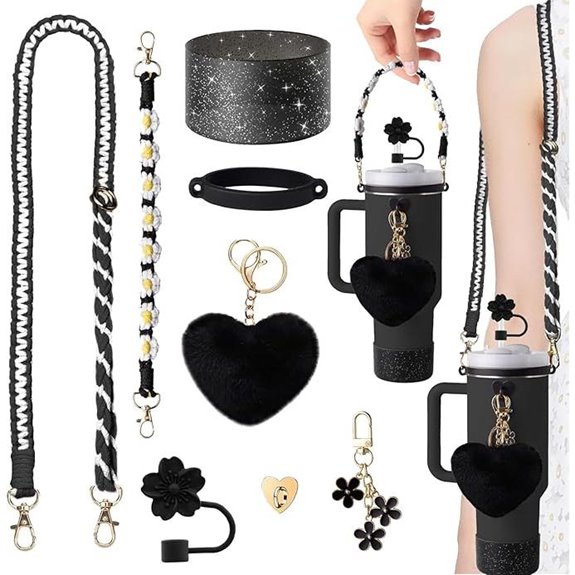 Stanley Cup Accessories Set with Straps Charms Glitter