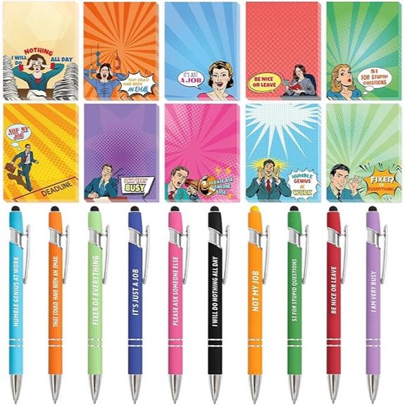 Funny Notepad and Pen Gift Set for Work and Holidays