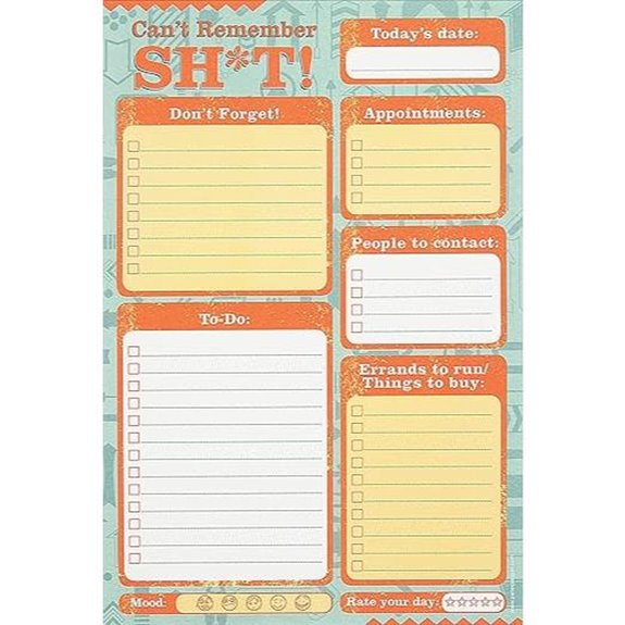 Can't Remember Sh*t Daily Planner and Note Pad