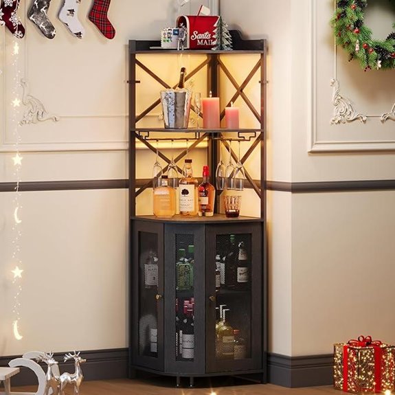 JKsmart 5-Tier Industrial Corner Bar Cabinet
