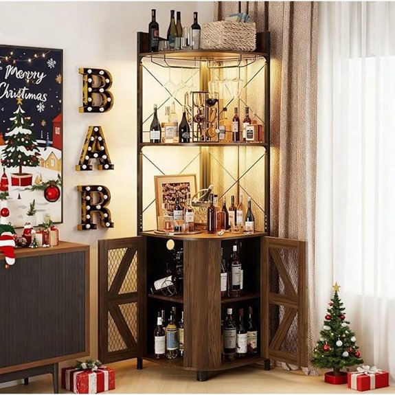 Pipleo 63-Inch Industrial Wine & Liquor Bar Cabinet