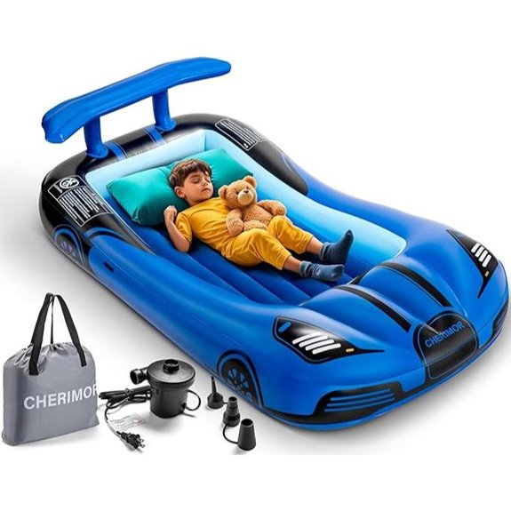 Inflatable Toddler Travel Bed with Pump and Safety Bumpers
