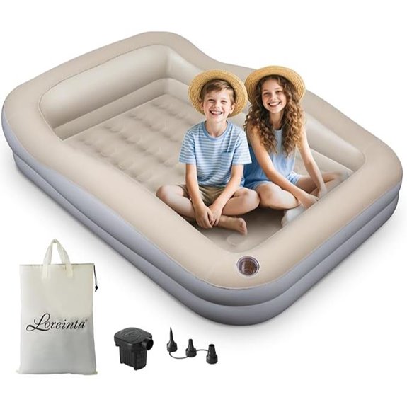 Inflatable Toddler Travel Bed with Safety Bumpers
