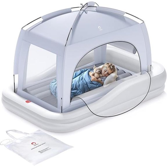 QPAU Inflatable Toddler Travel Bed with Tent