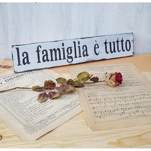HOUVSSEN Italian Family Sign Farmhouse Style Quote