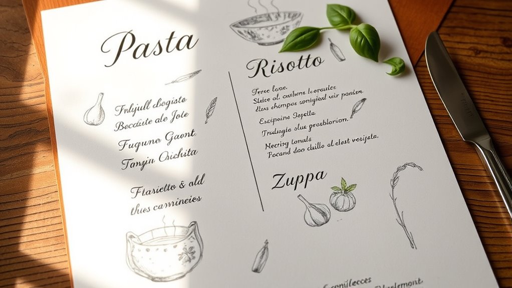 italian pasta and risotto dishes