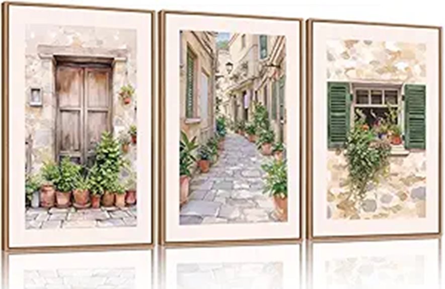 Italy Streets Botanical Wall Art Set (3 Pieces)