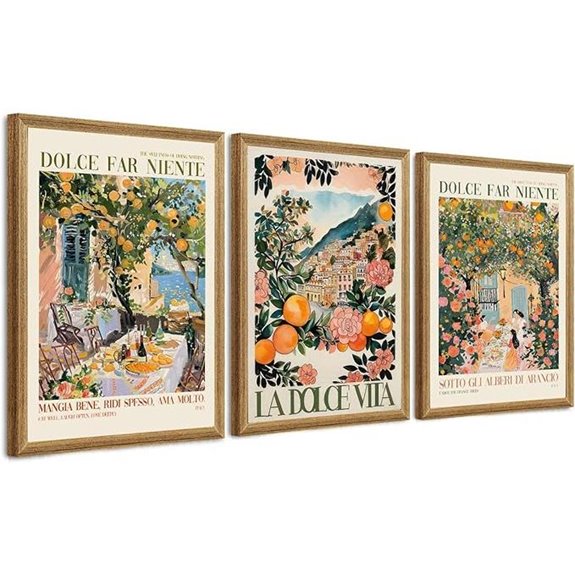 SYWENNOI 3-Piece Italy Landscape Canvas Wall Art