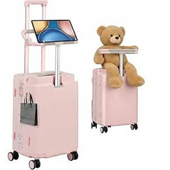 Kids Ride-On Luggage with Safety Seat & 360° Wheels