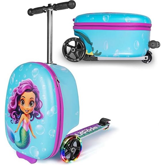 Kids Ride-On Luggage with Scooter and LED Wheels