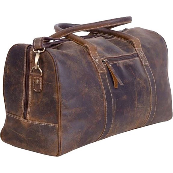KomalC 24-Inch Leather Duffle Bag for Travel