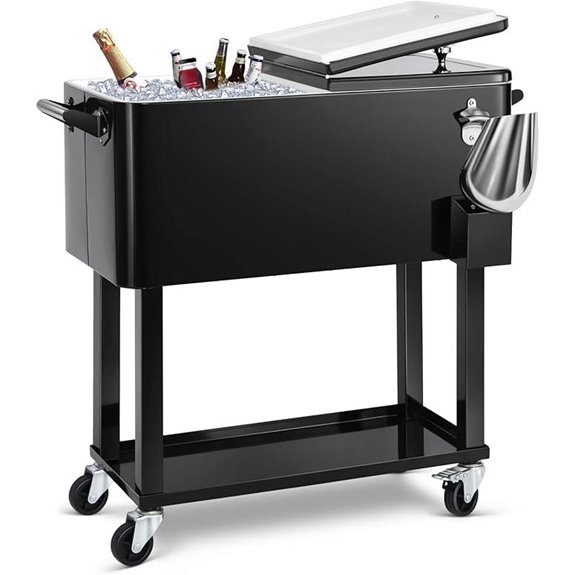 EDOSTORY 80 Quart Rolling Ice Cooler Cart