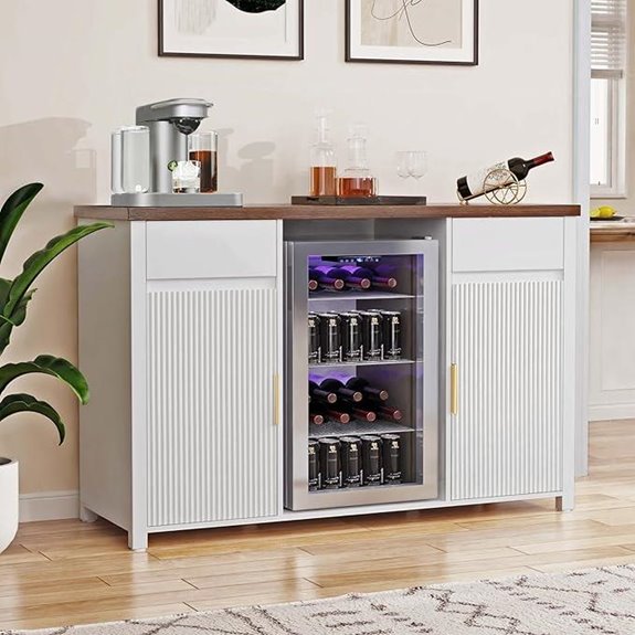 GDLF Large Coffee Bar Cabinet with Fridge Space