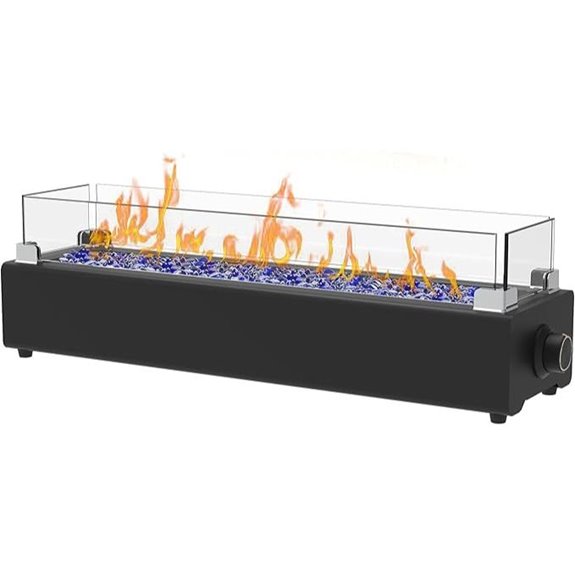 28-inch Propane Fire Pit with Glass Shield