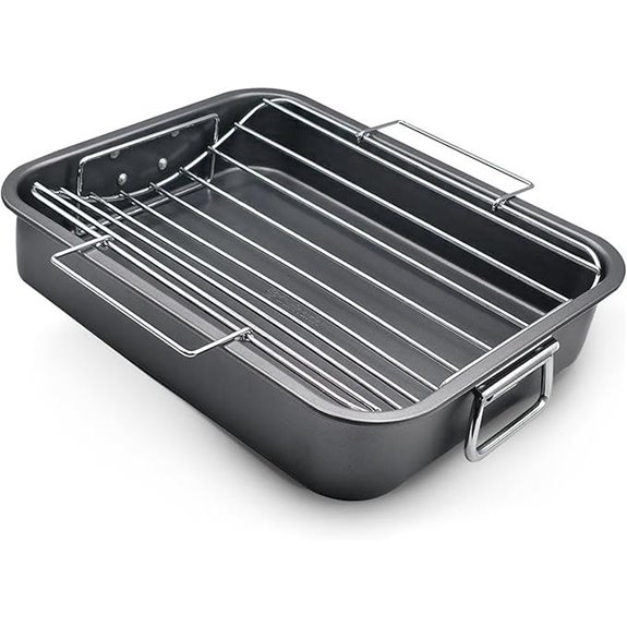 Large Non-Stick Roasting Pan with Rack and Handles