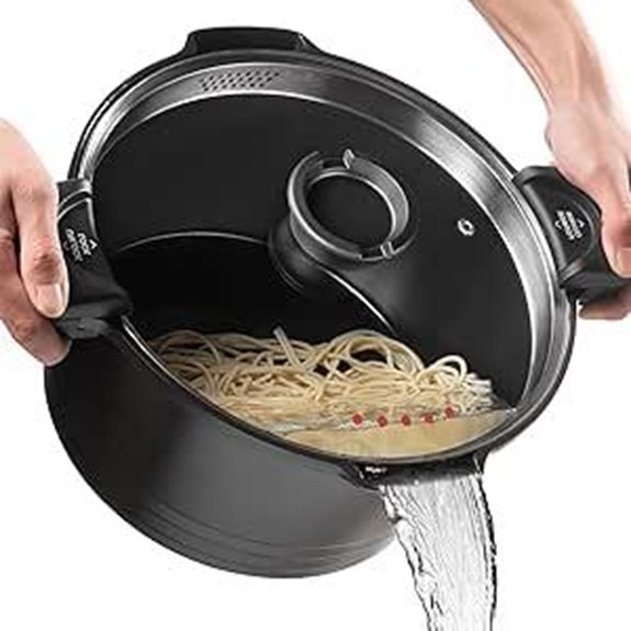 8.5qt Nonstick Pasta Pot with Strainer Lid