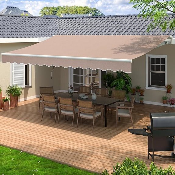 Patio Retractable Awning 13x8 ft Sun Shade Cover