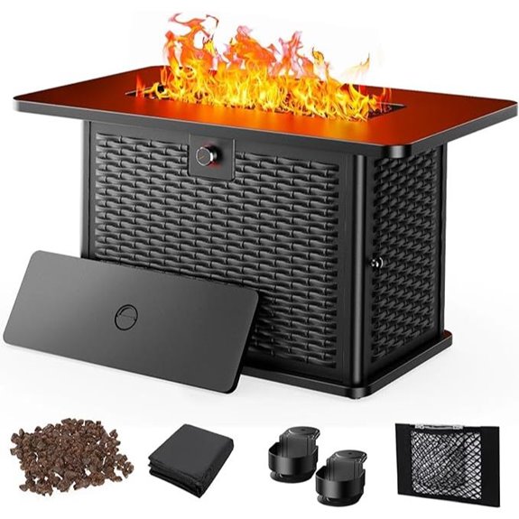 Amada 43-Inch Propane Fire Pit with Cover