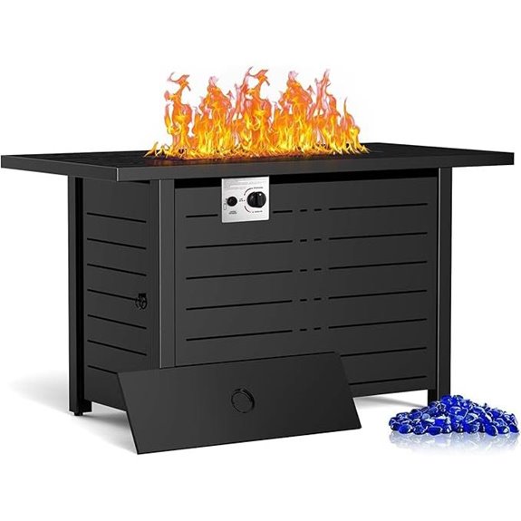 ZAFRO 43-Inch Propane Fire Pit Table with Lava Rock
