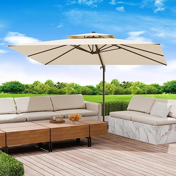 10x13 Ft Cantilever Patio Umbrella with 360° Rotation