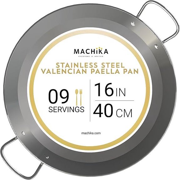 Machika 16-Inch Stainless Steel Paella Pan