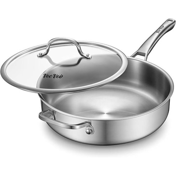 6-Quart Stainless Steel Skillet with Lid
