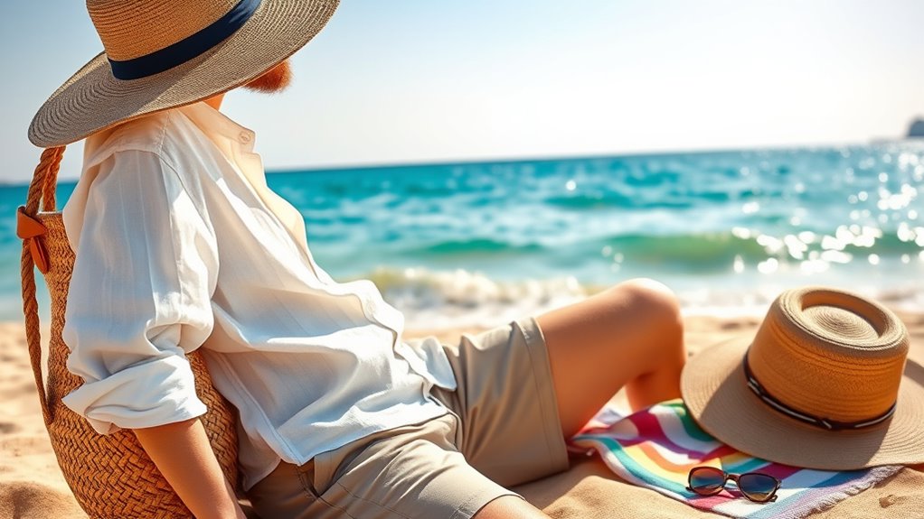 layered outdoor beach attire