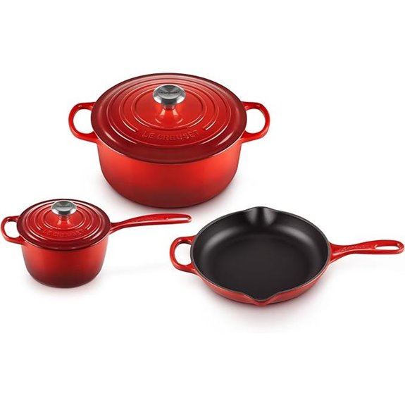 Le Creuset Enameled Cast Iron Signature Cookware Set 5 pc Cerise