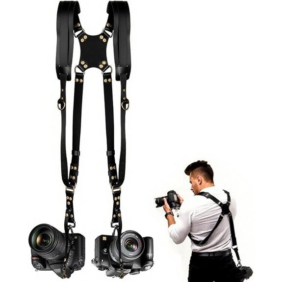 Leather Dual Camera Strap for DSLR/SLR Photographers