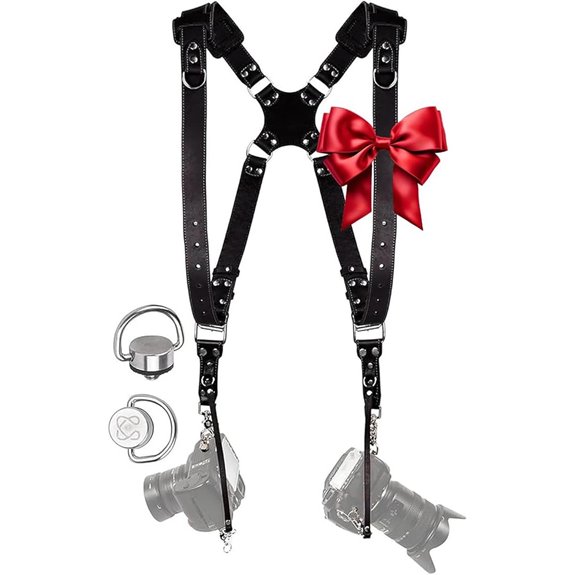 C Coiro Dual Camera Leather Shoulder Strap