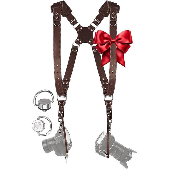 C Coiro Dual Camera Leather Shoulder Strap