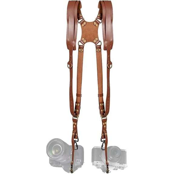 JUSTHERE Dual Camera Harness Leather Strap