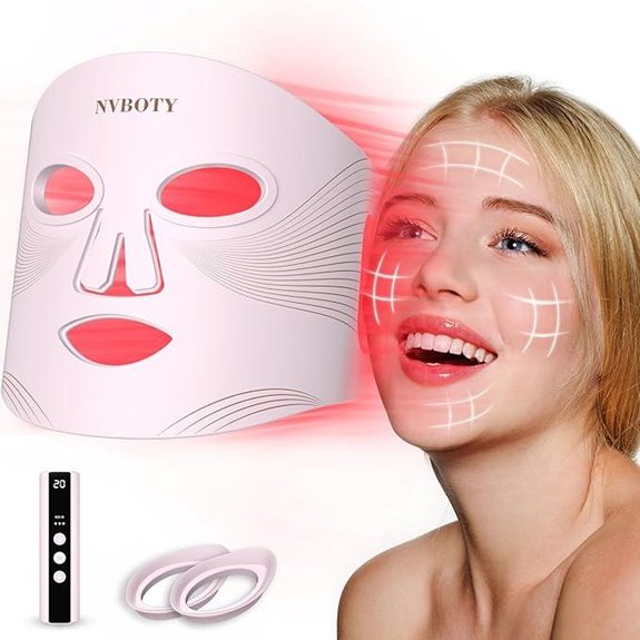 LED Face Mask Light Therapy with Remote and 400 LEDs