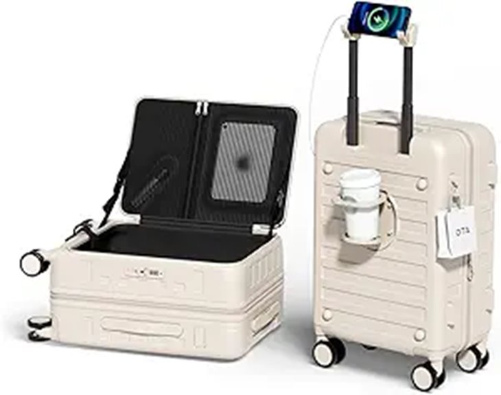 Lightweight 20-Inch Expandable Suitcase with Spinner Wheels