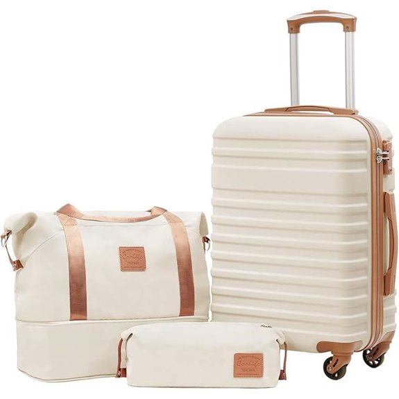 COOLIFE 3-Piece Lightweight Rolling Luggage Set