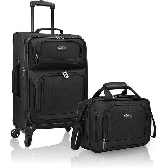 U.S. Traveler Rio Lightweight 4-Wheel Carry-On Suitcase