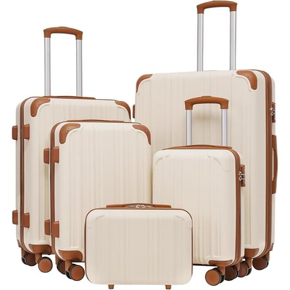 Coolife 5-Piece Lightweight Hardshell Luggage Set
